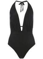 Dorothy Perkins *dp Beach Tall Black Plunge Swimsuit