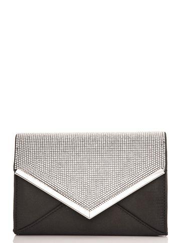 Dorothy Perkins *quiz Black Diamante Clutch Bag
