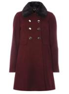 Dorothy Perkins Berry Coat With Faux Fur Collar