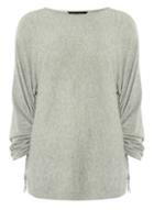 Dorothy Perkins Grey Ruched Sleeve Batwing Jumper