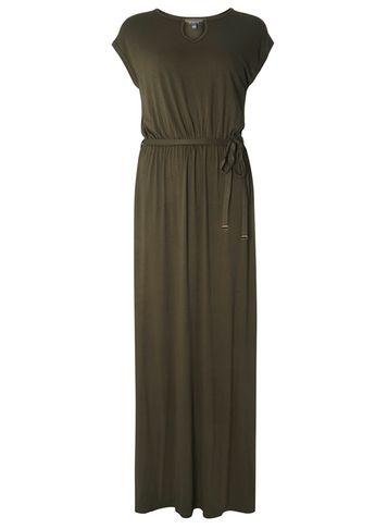 Dorothy Perkins *tall Khaki Gold Bar Maxi Dress