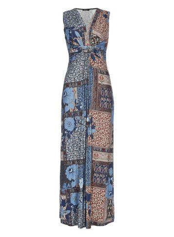 Dorothy Perkins *roman Originals Blue Patchwork Maxi Dress