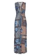 Dorothy Perkins *roman Originals Blue Patchwork Maxi Dress