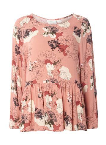 Dorothy Perkins *vila Pink Long Sleeve Frill Hem Top