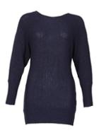 Dorothy Perkins *blue Vanilla Navy Gauge Knitted Batwing Jumper