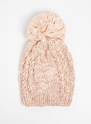 Dorothy Perkins Pink Cable Knit Beanie Hat