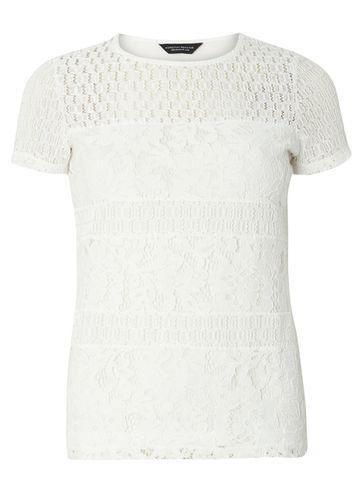 Dorothy Perkins Ivory Panel Lace T-shirt