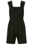 Dorothy Perkins Black Lace Trim Playsuit