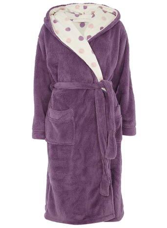 Dorothy Perkins Purple And Blush Spot Dressing Gown