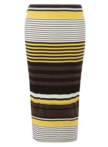 Dorothy Perkins Yellow And Chocolate Striped Tube Skirt