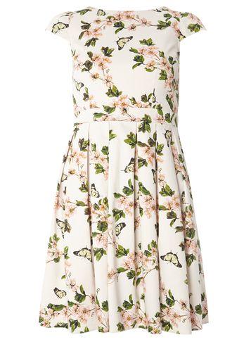 Dorothy Perkins Petite White Butterfly Print Prom Dress