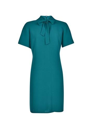 Dorothy Perkins Green Pussybow Shift Dress