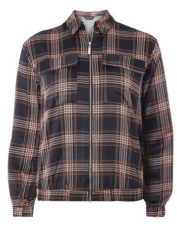Dorothy Perkins Orange Checked Satin Bomber Jacket