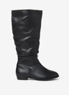 Dorothy Perkins Black Pu Twister Slouch Boots