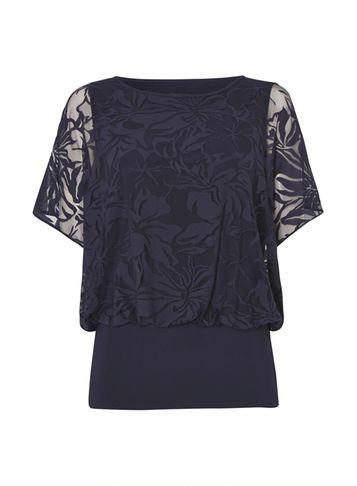 Dorothy Perkins *roman Originals Navy Double Layer Top