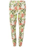 Dorothy Perkins *tall Ivory Tropical Print Pique Trousers