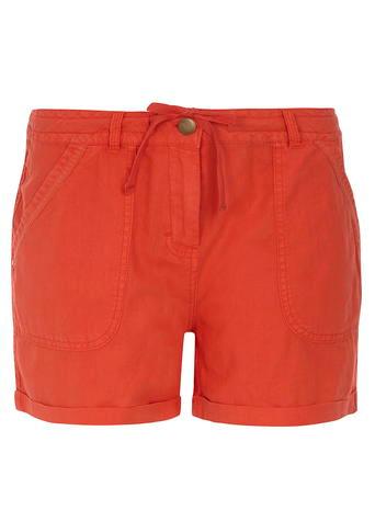 Dorothy Perkins Orange Linen Tie Waist Short