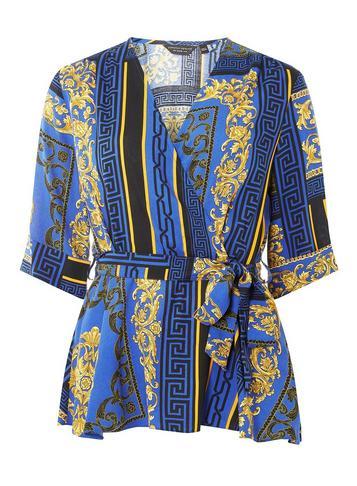 Dorothy Perkins Multi Coloured Chain Print Wrap Top
