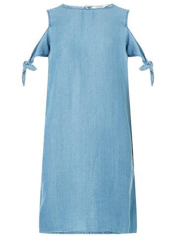 Dorothy Perkins Blue Mid Wash Tie Sleeve Cold Should Dress