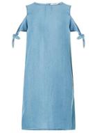 Dorothy Perkins Blue Mid Wash Tie Sleeve Cold Should Dress