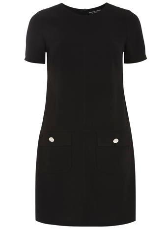 Dorothy Perkins Black Button Pocket Shift Dress