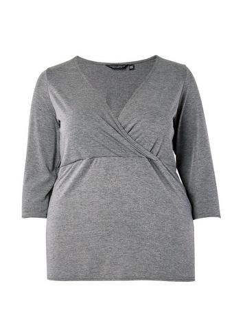 Dorothy Perkins *dp Curve Charcoal Wrap Top