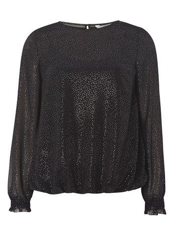 Dorothy Perkins Petite Black Silver Spotted Blouse