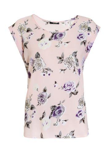 Dorothy Perkins *quiz Pink Floral Print Crepe Top