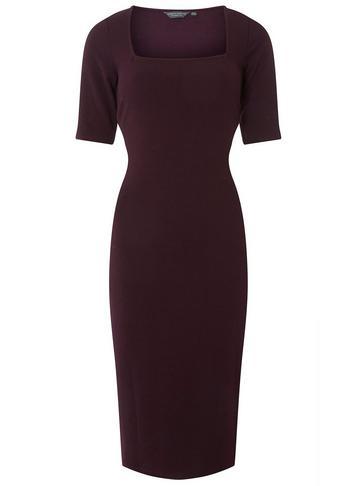 Dorothy Perkins *tall Purple Sqaure Neck Tube Pencil Dress