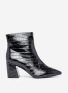 Dorothy Perkins Black Anica Crocodile Boots