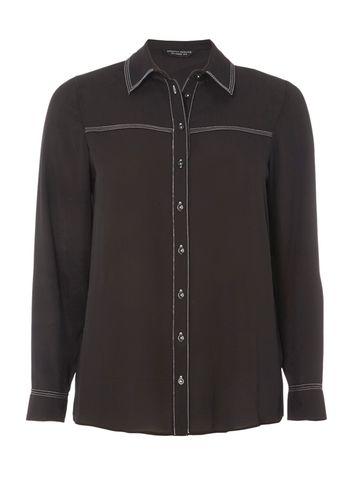 Dorothy Perkins Black Stab Stitch Shirt