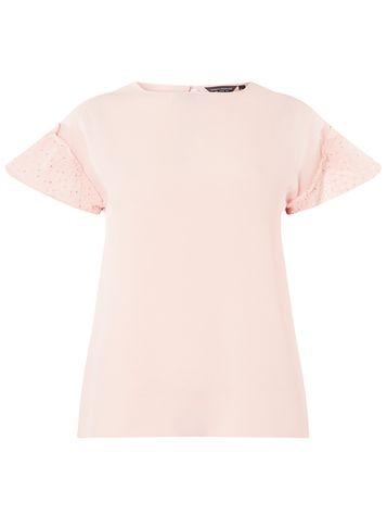Dorothy Perkins Pink Lace Sleeve Top