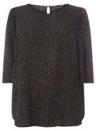 Dorothy Perkins Dp Curve Black Puff Sleeve Spotted Blouse