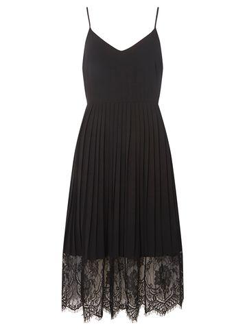 Dorothy Perkins *vila Black Camisole Strap Pleat Skater Dress