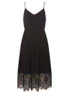 Dorothy Perkins *vila Black Camisole Strap Pleat Skater Dress