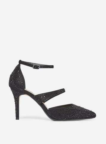 *showcase Black Diamante Court Shoes