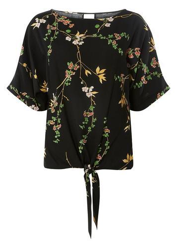 Dorothy Perkins *tall Black Tie Front T-shirt