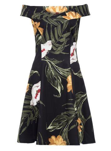 Dorothy Perkins *quiz Black Mustard Floral Dress