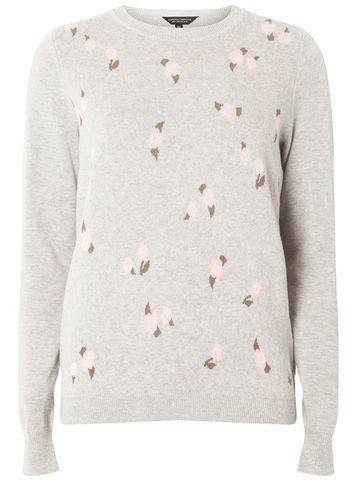 Dorothy Perkins Grey Floral Print Jumper