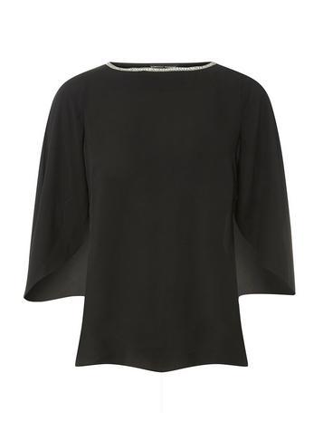 Dorothy Perkins Black Trim Split Sleeve Top