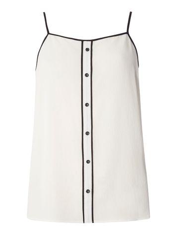 Dorothy Perkins Ivory And Black Front Button Camisole Top