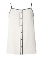 Dorothy Perkins Ivory And Black Front Button Camisole Top