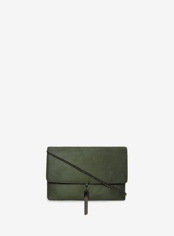 Dorothy Perkins Green Metal Tassel Clutch Bag