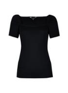 Dorothy Perkins Black Short Sleeve Milkmaid Top