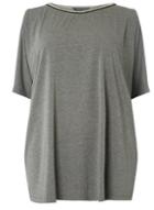 Dorothy Perkins *dp Curve Charcoal Embellished Neck Batwing Top