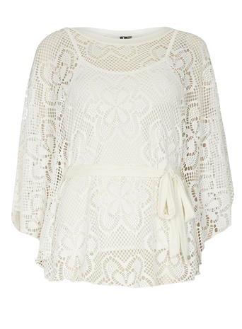 Dorothy Perkins *cream Lace Poncho Top
