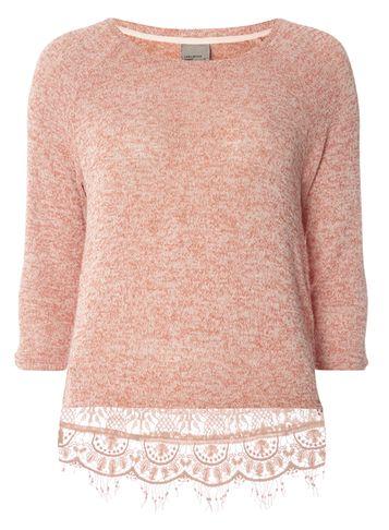 Dorothy Perkins *vero Moda Coral Lace Hem Top