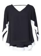 *izabel London Contrast Hem Cape Blouse