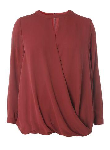 Dorothy Perkins Dp Curve Berry Keyhole Wrap Top