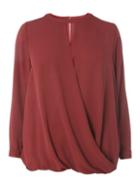Dorothy Perkins Dp Curve Berry Keyhole Wrap Top